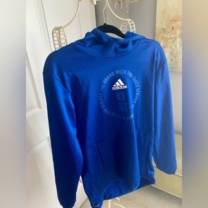 Adidas pullover hoodie size medium mens super vibrant blue colors